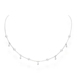 Akoya Cultured Pearl and Diamond Necklace