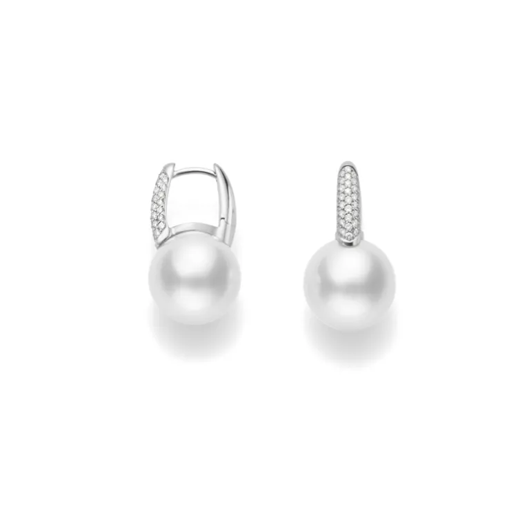 Classic Elegance Diamond and Pearl Earrings - Mikimoto