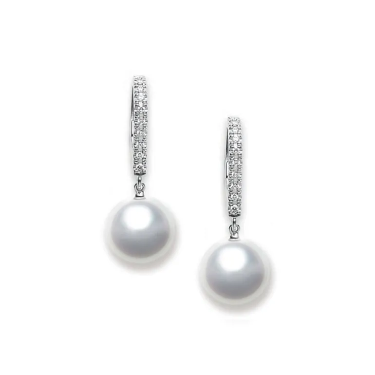 Classic Elegance White South Sea Cultured Pearl Leverback Earrings
