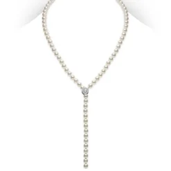 Cultured Pearl Strand, Strand Lariat with Diamond Clasp - Mikimoto
