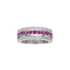 Diamond and Ruby Ring in 18K White Gold