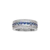 Diamond and Sapphire Ring in 18K White Gold