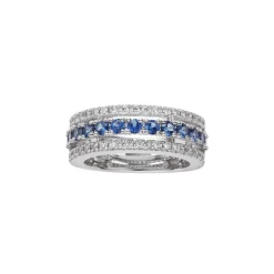 Diamond and Sapphire Ring in 18K White Gold