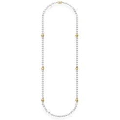 Fusion Akoya and Golden South Sea Cultured Pearl Strand with Diamond Rondelles