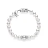 Fusion Akoya and White South Sea Cultured Pearl Bracelet With Diamond Rondelles