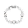 Fusion Akoya and White South Sea Cultured Pearl Bracelet with Diamond Rondelles