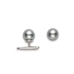 Gray South Sea Cultured Pearl Studs - Mikimoto