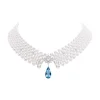 Lace Akoya Cultured Pearl Necklace with Diamonds and Aquamarine