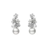 Mikimoto Bloom White South Sea Cultured Pearl and Diamond Earrings in 18K White Gold