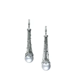 A World of Creativity White South Sea Cultured Pearl Waterfall Earrings