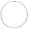 Akoya Cultured Pearl and Diamond Necklace in 18K White Gold