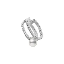 Akoya Cultured Pearl and Diamond Ear Cuff in 18K White Gold