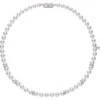 Akoya Cultured Pearl and Diamond Necklace in 18K White Gold