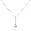 Akoya Cultured Pearl and Diamond Drop Pendant