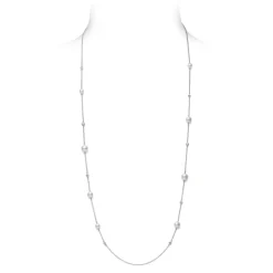 Akoya Cultured Pearl and Diamond Station Necklace