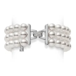 Akoya Cultured Pearl and Diamond Bracelet in 18K White Gold