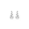 Akoya Cultured Pearl and Diamond Drop Earrings in 18K White Gold