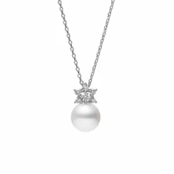 Akoya Cultured Pearl and Diamond Pendant