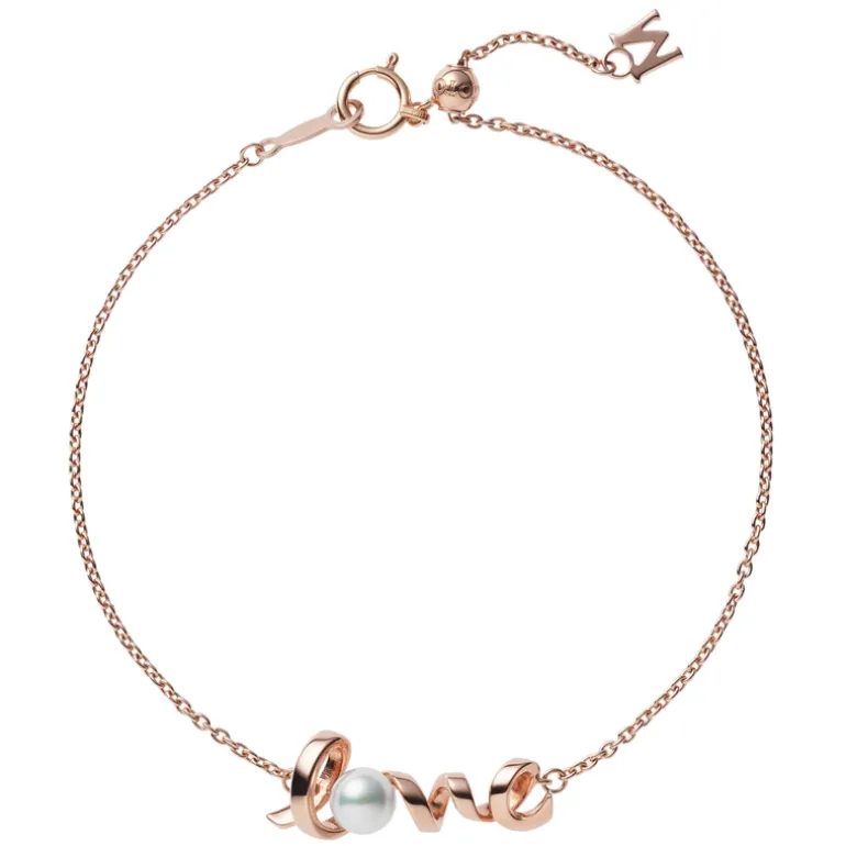 Akoya Cultured Pearl Bracelet in 18K Pink Gold