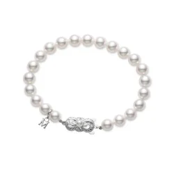 Akoya Cultured Pearl Bracelet in 18K White Gold