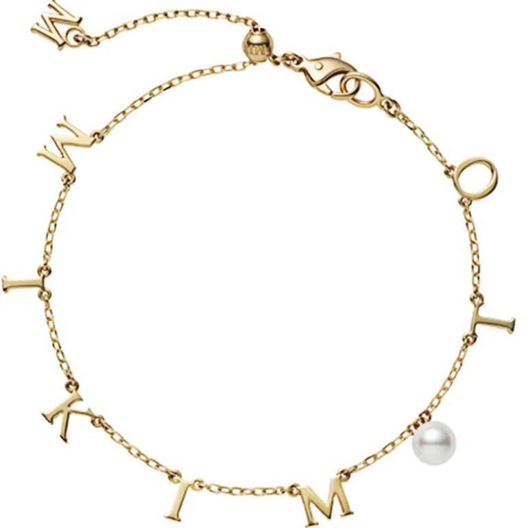 Akoya Cultured Pearl Charm Bracelet in 18K Yellow Gold