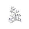 Akoya Cultured Pearl Diamond and Tanzanite Brooch