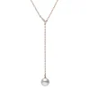 Akoya Cultured Pearl Drop Pendant in 18K Pink Gold