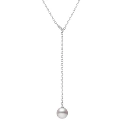 Akoya Cultured Pearl Drop Pendant in 18K White Gold