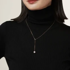 Akoya Cultured Pearl Drop Pendant in 18K Pink Gold