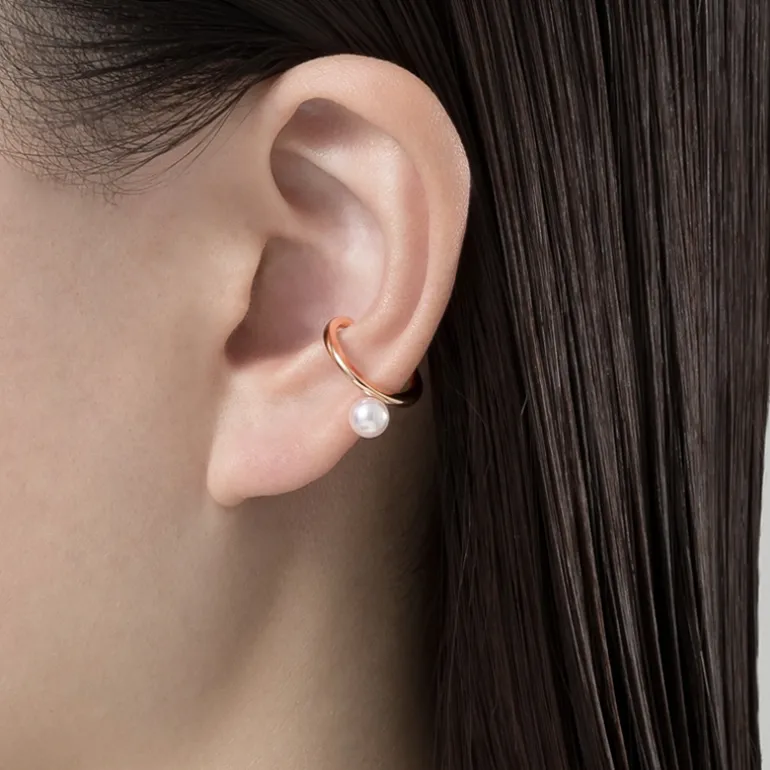 Akoya Cultured Pearl Ear Cuff in 18K Pink Gold