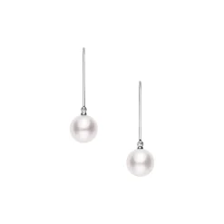 Akoya Cultured Pearl  Earrings in 18K White Gold