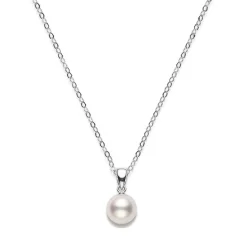 Akoya Cultured Pearl Pendant in 18K White Gold