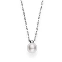 Akoya Cultured Pearl Pendant in White Gold