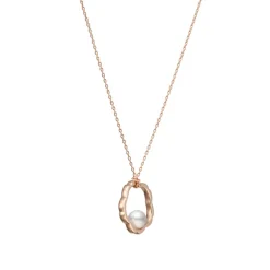 Akoya Cultured Pearl Pendant in Pink Gold