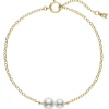 Akoya Cultured Pearl Station Bracelet in 18K Yellow Gold