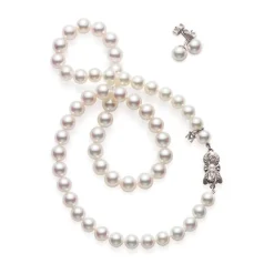 Akoya Cultured Pearl Two-Piece Gift Set in White Gold - 8x7mm
