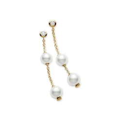Akoya Pearl Earrings, Pearls in Motion - Mikimoto