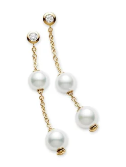 Akoya Pearl Earrings, Pearls in Motion - Mikimoto