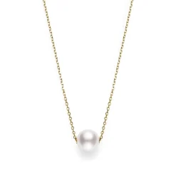Akoya Single Pearl Pendant in18K Yellow Gold