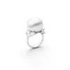 Baroque South Sea Cultured Pearl and Diamond Ring