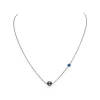 Black South Sea Cultured Pearl Single Pearl Pendant with Blue Enamel in 18K White Gold