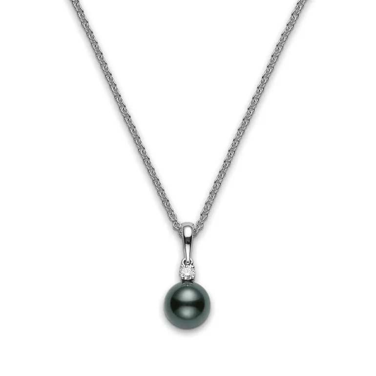 Black South Sea Cultured Pearl and Diamond Pendant