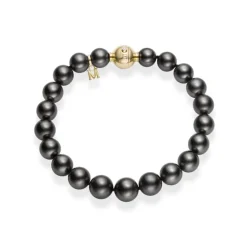 Black South Sea Cultured Pearl Bracelet in 18K Yellow Gold