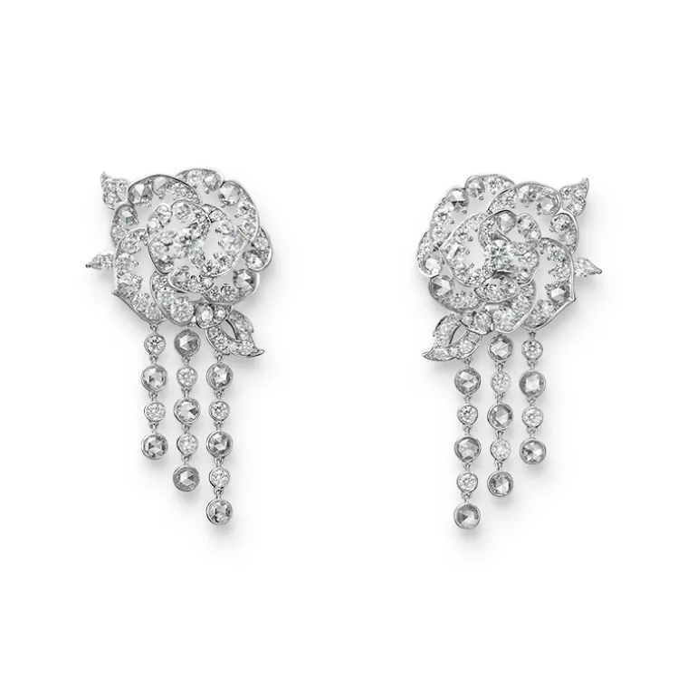 Blooming Delight Diamond Earrings in 18K White Gold