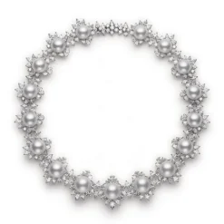 Classic White South Sea Cultured Pearl and Diamond Necklace