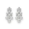 Cluster Akoya Cultured Pearl and Diamond Earrings