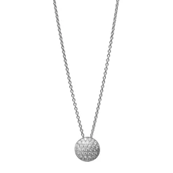 Diamond Circle Pendant in 18K White Gold
