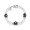Fusion Akoya and Black South Sea Cultured Pearl Bracelet with Diamond Rondelles