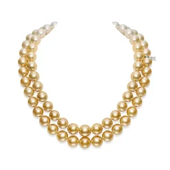 Golden South Sea Cultured Pearl Double Strand Necklace