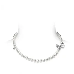 Jeux de Rubans Akoya Cultured Pearl and Diamond Convertible Bracelet and Necklace